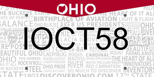 IOCT58 Ohio License Plate