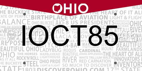 IOCT85 Ohio License Plate