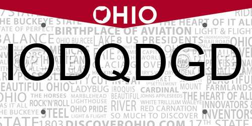 IODQDGD Ohio License Plate