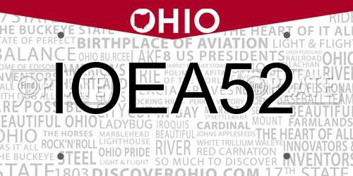 IOEA52 Ohio License Plate