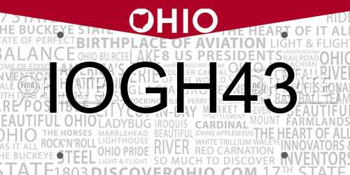 IOGH43 Ohio License Plate