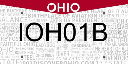 IOH01B Ohio License Plate