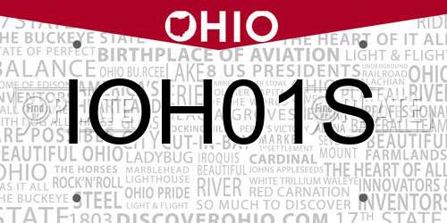 IOH01S Ohio License Plate