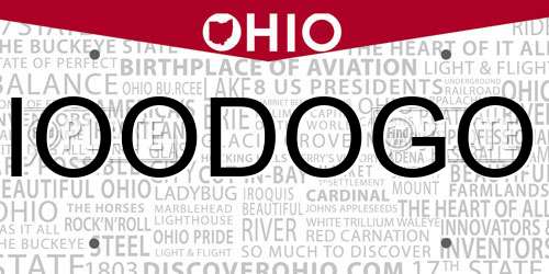 IOODOGO Ohio License Plate