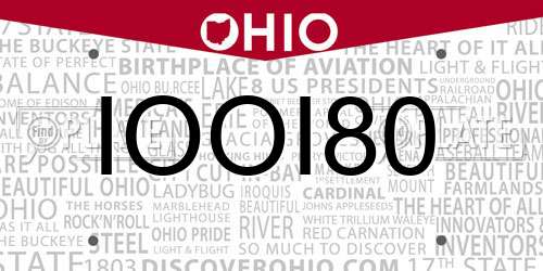 IOOI80 Ohio License Plate