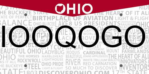 IOOQOGO Ohio License Plate