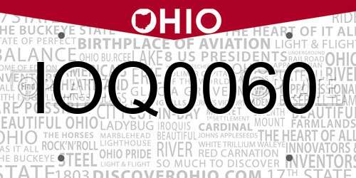 IOQ0060 Ohio License Plate