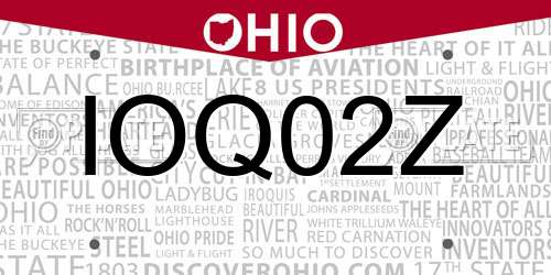 IOQ02Z Ohio License Plate