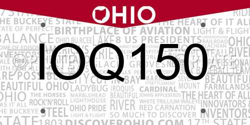 IOQ150 Ohio License Plate