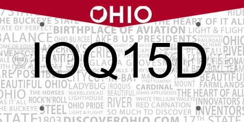 IOQ15D Ohio License Plate
