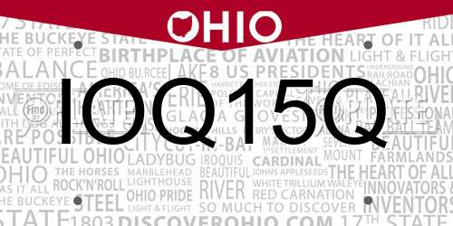 IOQ15Q Ohio License Plate