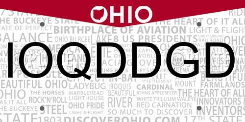 IOQDDGD Ohio License Plate