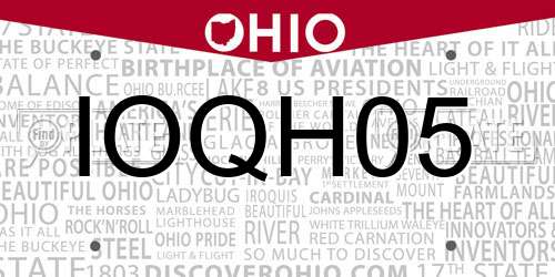 IOQH05 Ohio License Plate