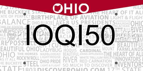 IOQI50 Ohio License Plate