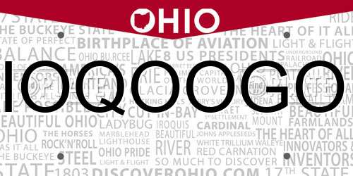 IOQOOGO Ohio License Plate