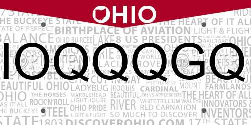 IOQQQGQ Ohio License Plate