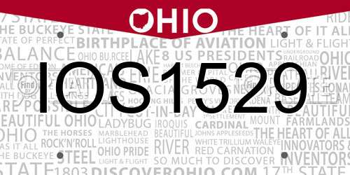 IOS1529 Ohio License Plate