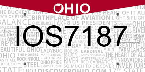 IOS7187 Ohio License Plate