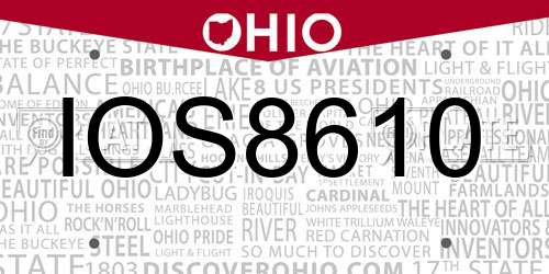 IOS8610 Ohio License Plate