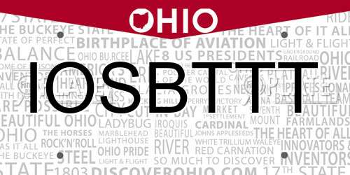 IOSBTTT Ohio License Plate