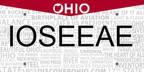 IOSEEAE Ohio License Plate