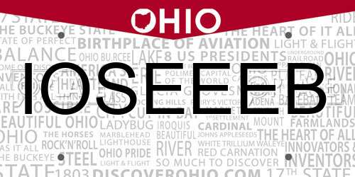 IOSEEEB Ohio License Plate