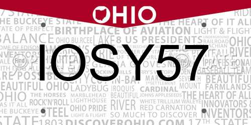 IOSY57 Ohio License Plate