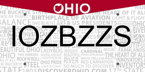 IOZBZZS Ohio License Plate