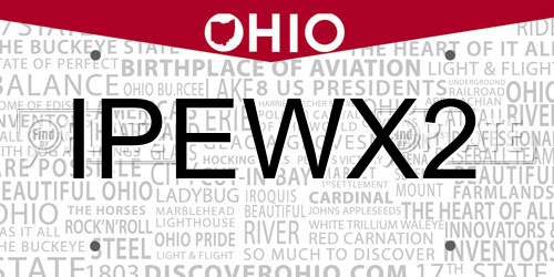 IPEWX2 Ohio License Plate