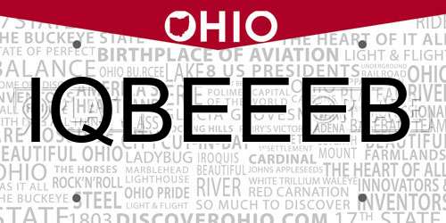 IQBEEEB Ohio License Plate