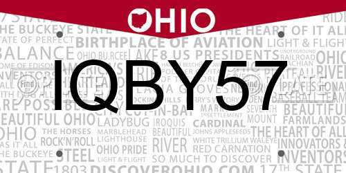 IQBY57 Ohio License Plate