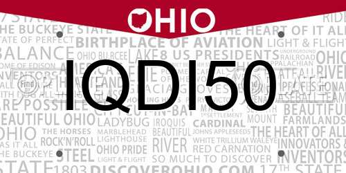 IQDI50 Ohio License Plate