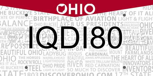 IQDI80 Ohio License Plate