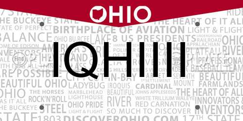IQHIIII Ohio License Plate