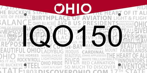 IQO150 Ohio License Plate