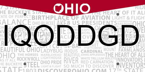 IQODDGD Ohio License Plate