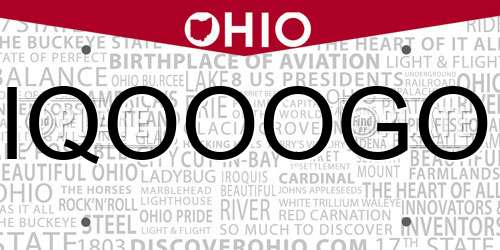 IQOOOGO Ohio License Plate