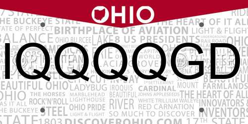 IQQQQGD Ohio License Plate