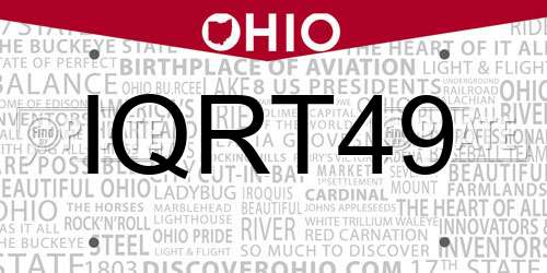 IQRT49 Ohio License Plate