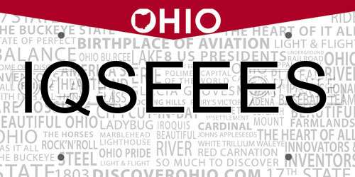 IQSEEES Ohio License Plate