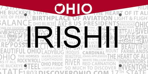 IRISHII Ohio License Plate