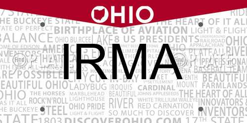IRMA Ohio License Plate