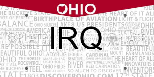 IRQ Ohio License Plate