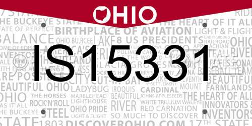 IS15331 Ohio License Plate