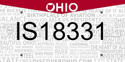 IS18331 Ohio License Plate