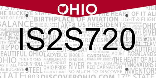 IS2S720 Ohio License Plate