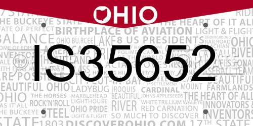 IS35652 Ohio License Plate