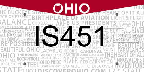 IS451 Ohio License Plate