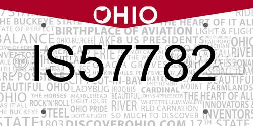 IS57782 Ohio License Plate