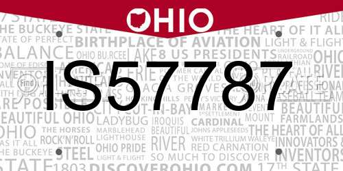 IS57787 Ohio License Plate
